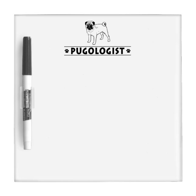 Funny Pug Dog Dry-Erase Board (Front)