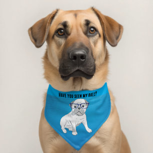 Funny Pug Dog Have you seen my ball? Pet Bandana Collar