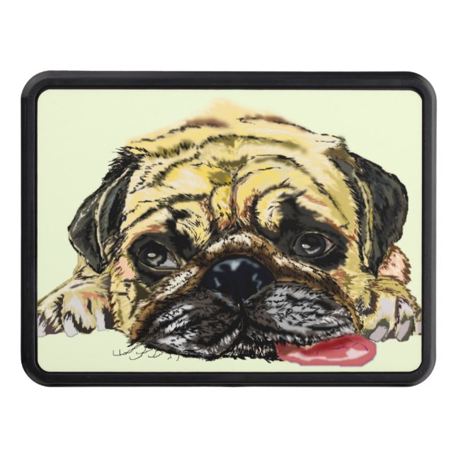 Funny Pug Dog Hitch Cover - Your Colors - Text (Front)