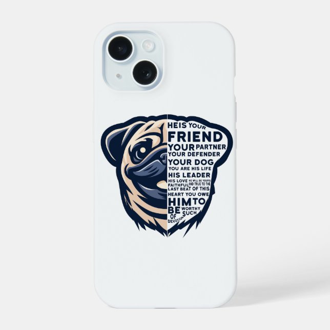 Funny Pug Dog Iphone Case (Back)
