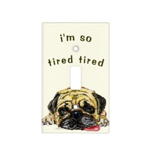 Funny Pug Dog Light Switch Cover Custom Text