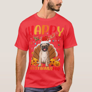 Funny Pug Dog Lover Happy Pug HelloThanksMas T-Shirt