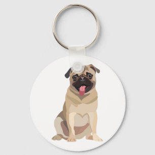 Funny Pug Dog Pet Lover Gift For Lover Keychain