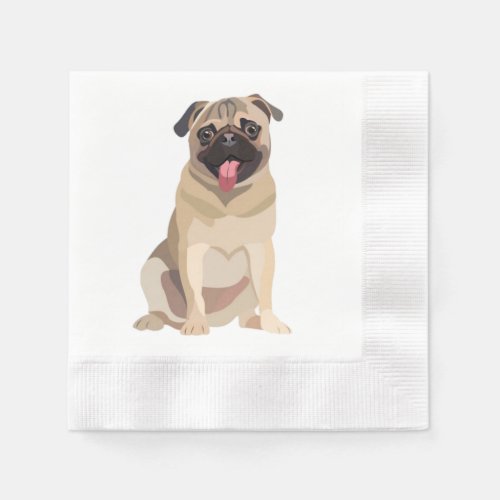 Funny Pug Dog Pet Lover  Gift For Lover Napkins
