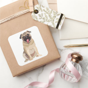 Funny Pug Dog Pet Lover   Gift For Lover Square Sticker