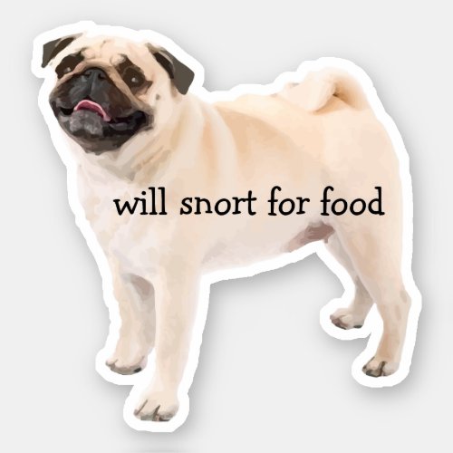 Funny Pug Dog Shape Cutout Sticker