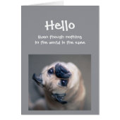 Funny Pug Dog Social Distancing Hello Hi (Front)