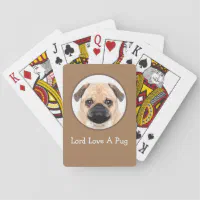 Funny Pug Dog Theme Deck Of Playing Cards | Zazzle