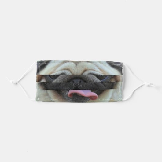 Funny Pug Face Adult Cloth Face Mask (Front, Folded)