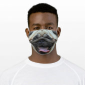 Funny Pug Face Adult Cloth Face Mask (Worn)