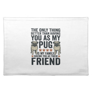 Funny Pug Family Friend Vintage Engraving Shirt De Cloth Placemat