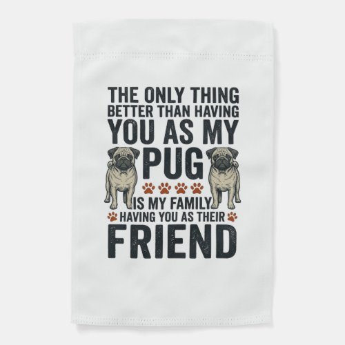 Funny Pug Family Friend Vintage Engraving Shirt De Garden Flag