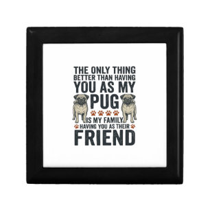 Funny Pug Family Friend Vintage Engraving Shirt De Gift Box