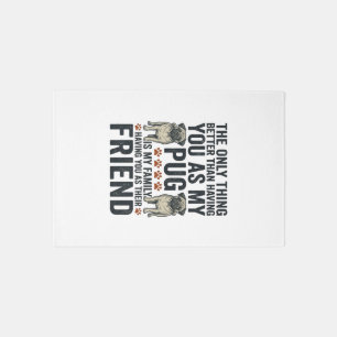 Funny Pug Family Friend Vintage Engraving Shirt De Rug