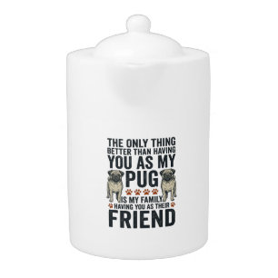 Funny Pug Family Friend Vintage Engraving Shirt De Teapot