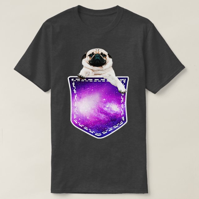 Funny Pug In Pocket Dog Lovers Costume Gifts (1)  T-Shirt (Design Front)