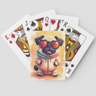Funny Pug Kawaii Dog Poker Cards