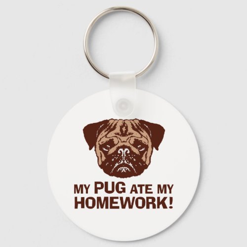 Funny Pug Keychain