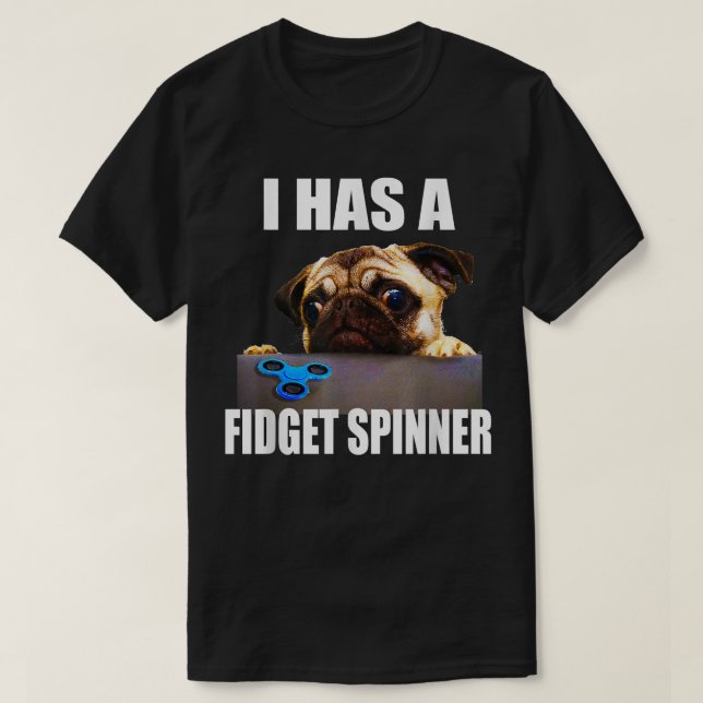 Funny Pug Lover  Canine Dog Pet Owner Fidget Spinn T-Shirt (Design Front)