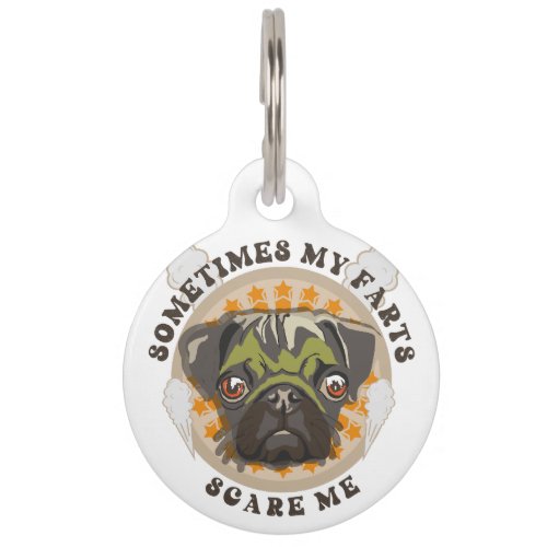 Funny pug lover pet owner pet ID tag