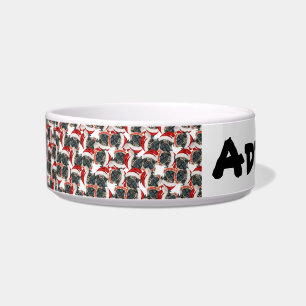Funny Pug Name Christmas Pattern Bowl