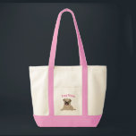 Funny Pug Puppy Cartoon Tote Bag<br><div class="desc">Adorable Pug Mom design featuring a sweet and funny pug puppy illustration. This design can be easily personalized with your text of choice or leave as is.</div>