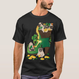 Funny Pug Puppy Saint Patricks Day Shamrock Irish T-Shirt