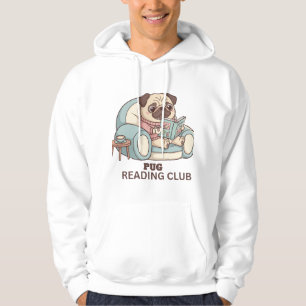 Funny Pug Reading Prose & Paws Hoodie