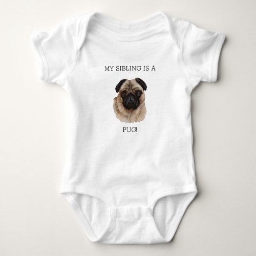 Funny Pug Watercolor Graphic Puppy Baby Bodysuit