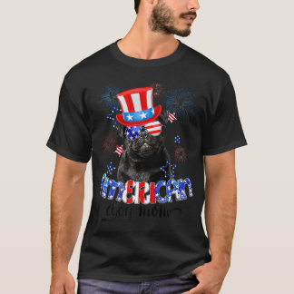 Funny Pug Wearing Sunglasses USA Flag 4th Of July T-Shirt