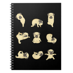 Funny Pug Yoga Positions T-Shirt Notebook