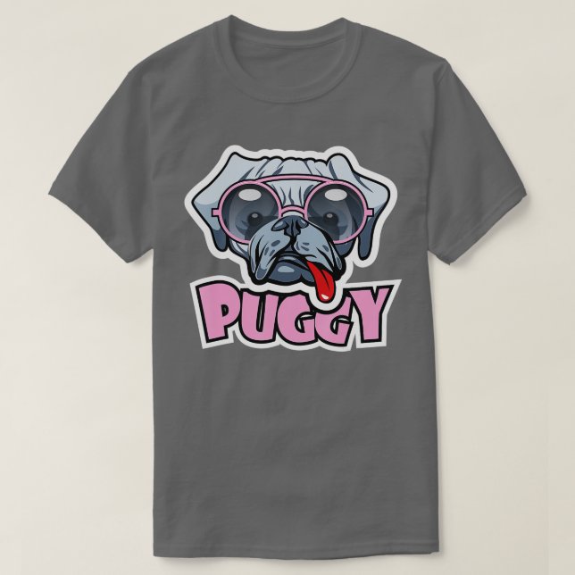 Funny Puggy Pug Owner Sunglasses Pug Lovers gift  T-Shirt (Design Front)