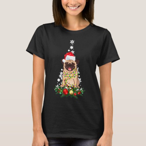 Funny Pugs Dog Christmas Tree Xmas Pajamas  T_Shirt