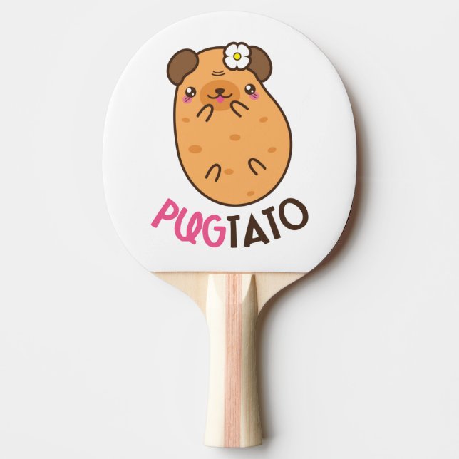 Funny Pugtato Ping-Pong Paddle (Front)