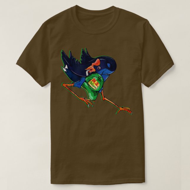 Funny Pukeko Aotearoa New Zealand T-Shirt (Design Front)