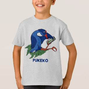 Funny Pukeko with mobile phone T-Shirt