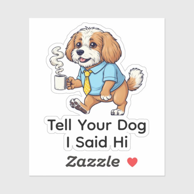Funny Puli Dog Business Suit Coffee  Sticker (Sheet)