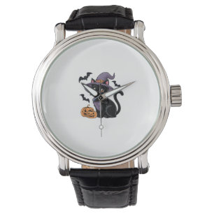 Funny Pumpkin Bat Witch Costume Black Cat Hallowee Watch