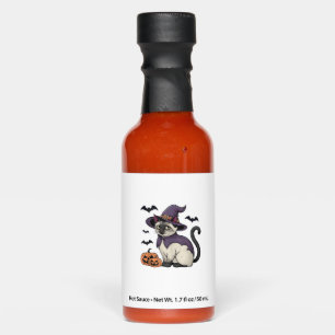 Funny Pumpkin Bat Witch Costume Cat Halloween Tank Hot Sauces