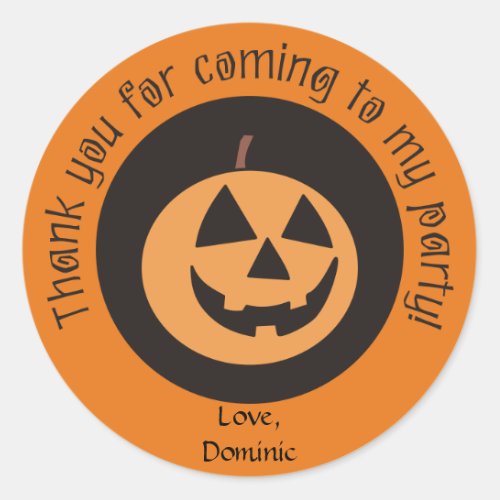 Funny Pumpkin Custom Halloween Party Stickers