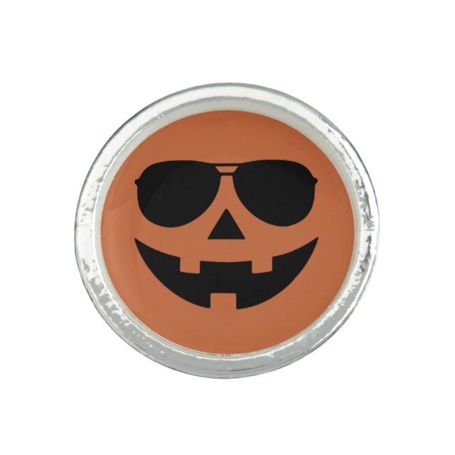Funny Pumpkin Face Halloween Gift Ring (Front)