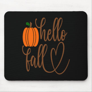 funny Pumpkin face Halloween Hello Fall boys girls Mouse Pad