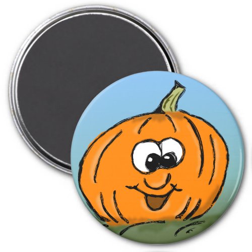 Funny Pumpkin Face Magnet