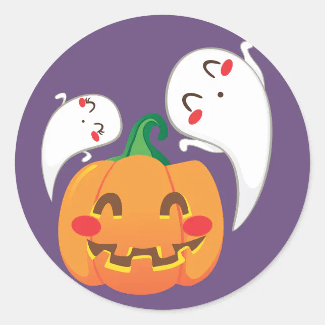 Funny Pumpkin Faces Classic Round Sticker | Zazzle
