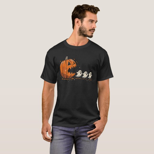 Funny Pumpkin ghost Halloween T-Shirt (Front Full)