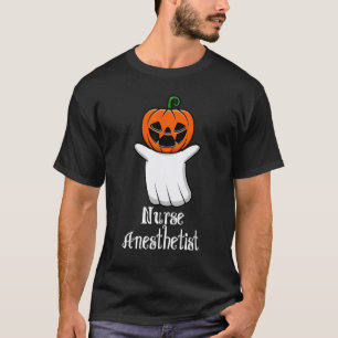 Funny Pumpkin Ghost Nurse Anesthetist Cool Hallowe T-Shirt