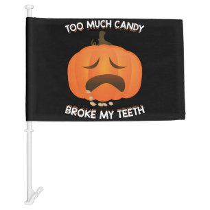 Funny Pumpkin Halloween Candy Gift Car Flag