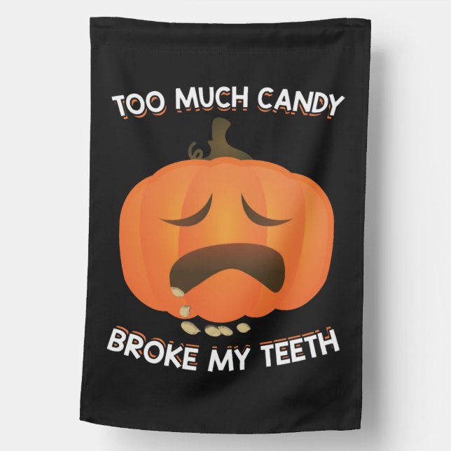 Funny Pumpkin Halloween Candy Gift House Flag (Front)