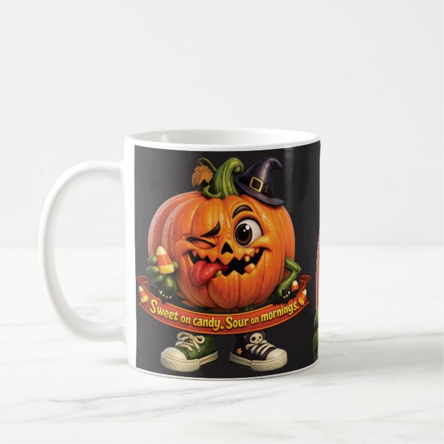Funny Pumpkin Halloween Coffee Mug (Left)