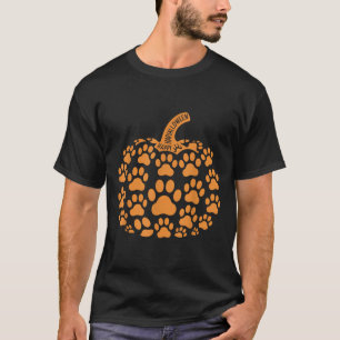 Funny Pumpkin Halloween Paw Dog For Men Women Kids T-Shirt